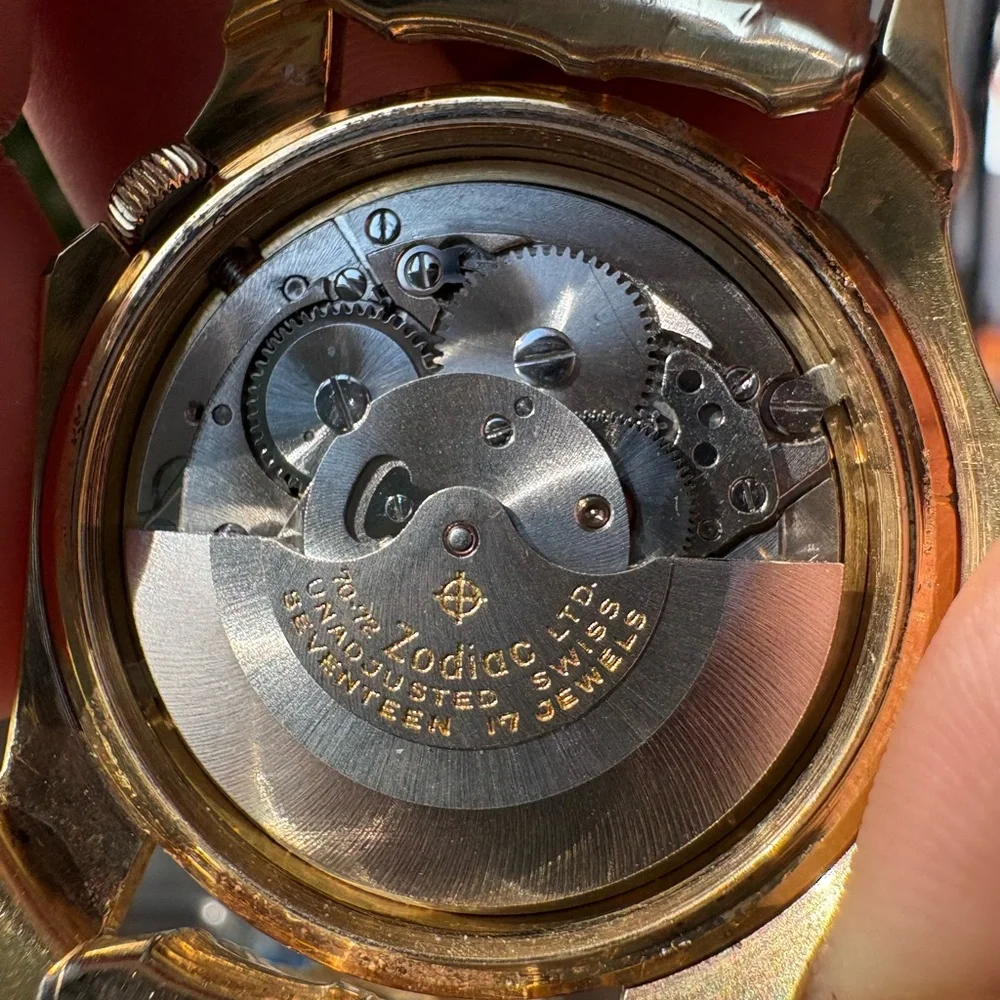 Zodiac Olympos 703-918 Vintage 70s Mystery Dial 17 Jewels Swiss Automatic Watch